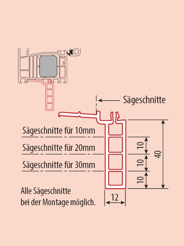 Bankanschlussprofil für Aluminium Haustüren Bild 1