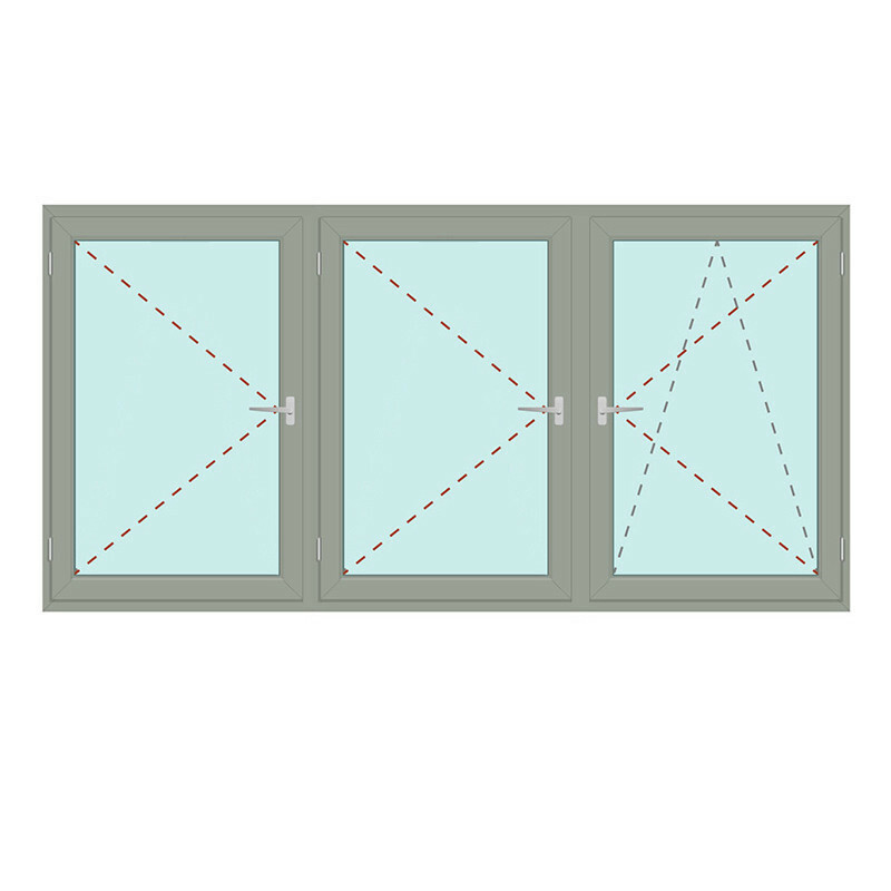 Dreiteiliges Fenster Dreh + Dreh + Dreh/Kipp - Energeto 8000 Bild 1