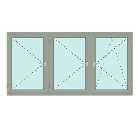 Dreiteiliges Fenster Dreh + Dreh + Dreh/Kipp - bluEvolution 82