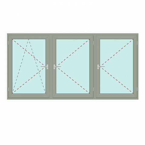 Dreiteiliges Fenster Dreh/Kipp + Dreh + Dreh - IDEAL 8000