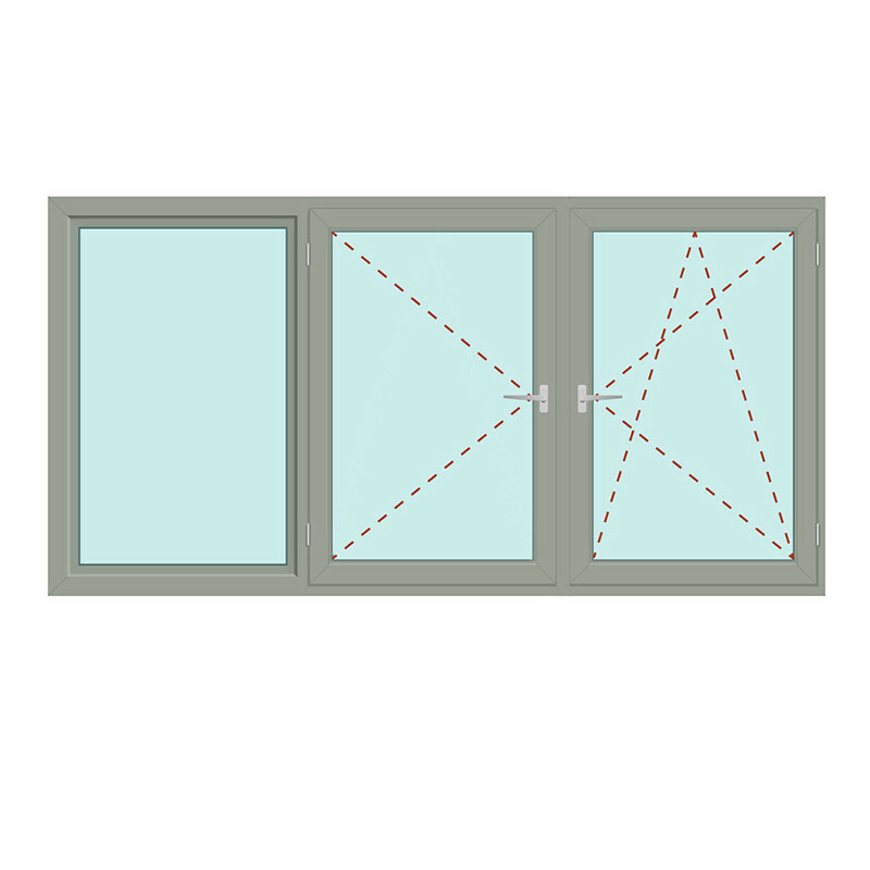 Dreiteiliges Fenster Fix im Rahmen + Dreh + Dreh/Kipp - Energeto 8000 Bild 1