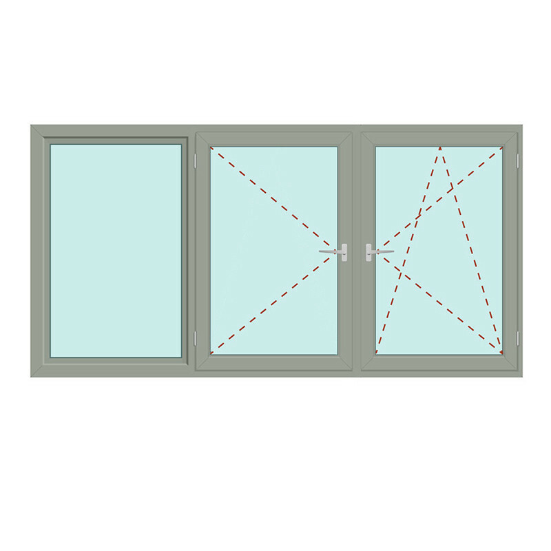 Dreiteiliges Fenster Fix im Rahmen + Dreh + Dreh/Kipp - IDEAL 4000 Bild 1