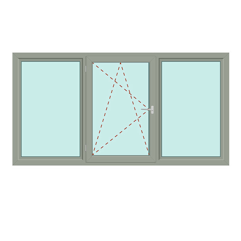 Dreiteiliges Fenster Fix im Rahmen + Dreh/Kipp + Fix im Rahmen/links - Energeto 8000 Bild 1