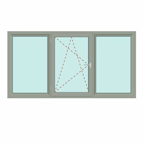 Dreiteiliges Fenster Fix im Rahmen + Dreh/Kipp + Fix im Rahmen/links - Energeto 8000