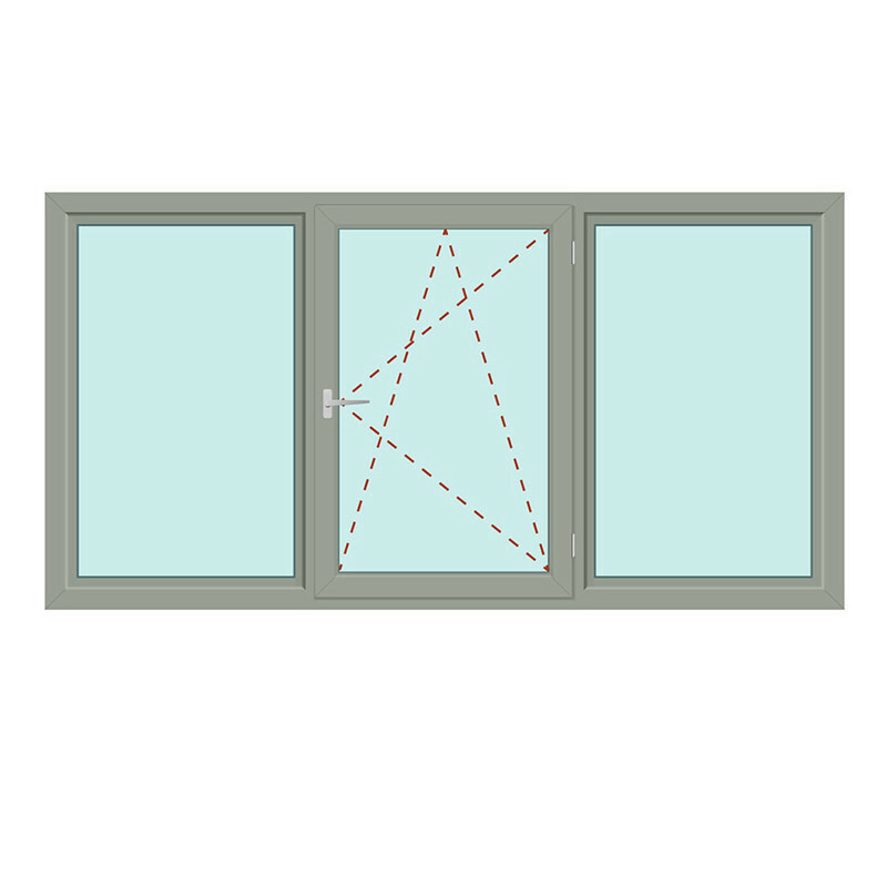 Dreiteiliges Fenster Fix im Rahmen + Dreh/Kipp + Fix im Rahmen/rechts - IDEAL 4000 Bild 1