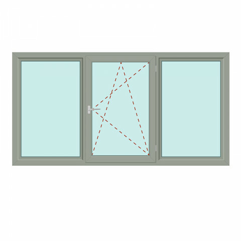 Dreiteiliges Fenster Fix im Rahmen + Dreh/Kipp + Fix im Rahmen/rechts - IDEAL 4000