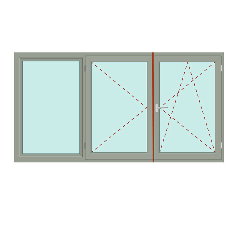 Dreiteiliges Fenster Fix im Rahmen + Stulp/links - bluEvolution 92 Bild 1