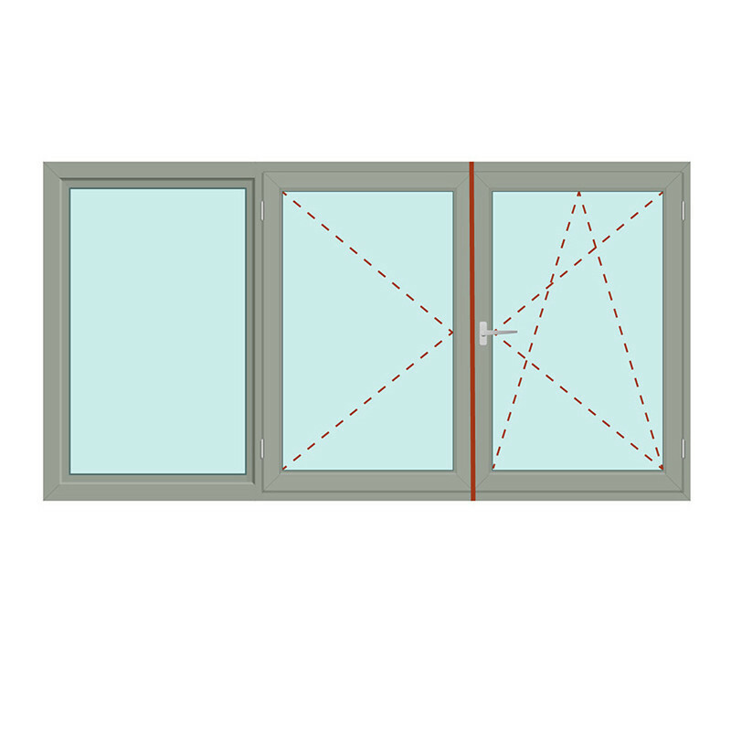 Dreiteiliges Fenster Fix im Rahmen + Stulp/rechts - IDEAL 8000 Bild 1