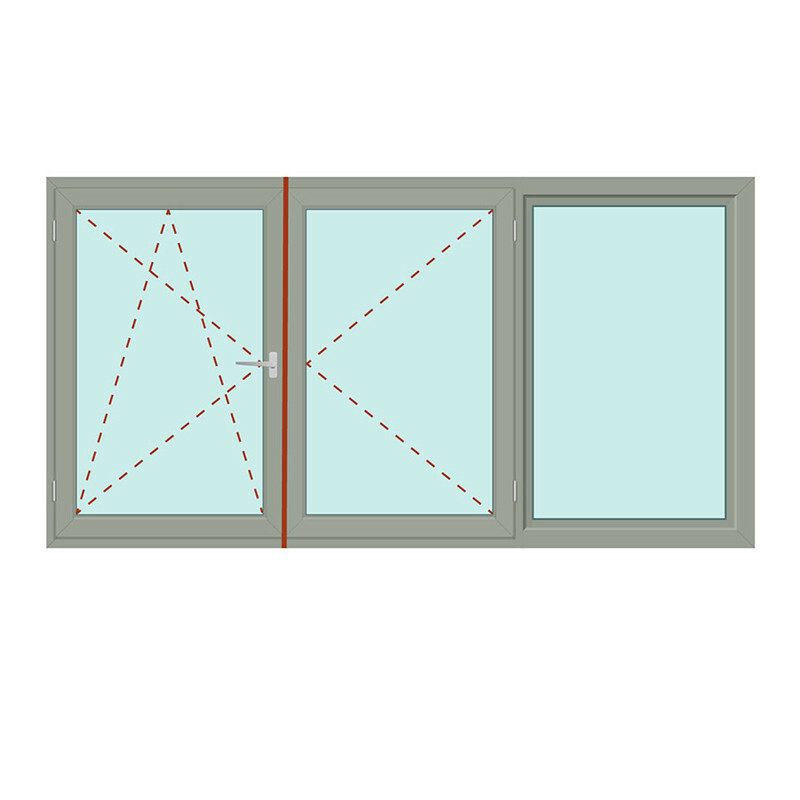 Dreiteiliges Fenster Fix im Rahmen + Stulp/rechts - bluEvolution 82 Bild 1