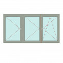 Dreiteiliges Fenster mit Stulp + Dreh/links - Energeto 8000 Bild 1