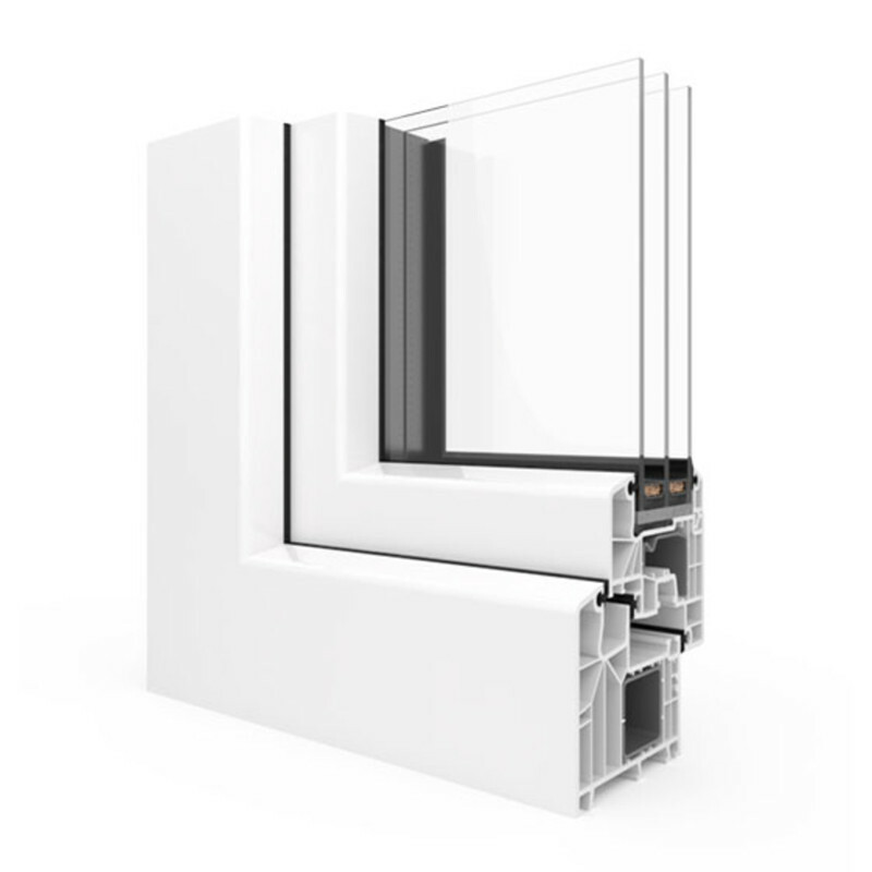 Dreiteiliges Fenster mit Stulp + Dreh/links - IDEAL 8000 Bild 3