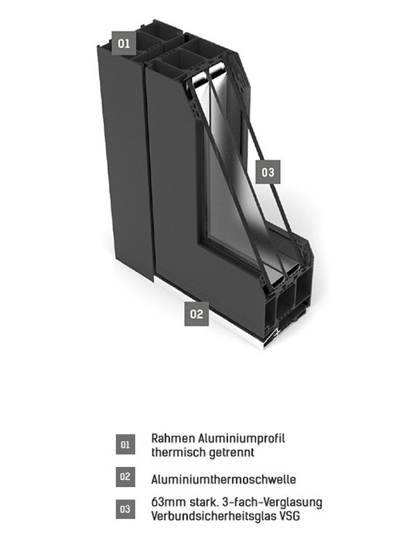 FM Aluminium-Haustür G90 | Modell 723 | Blackline Bild 3