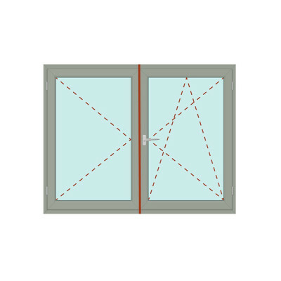 Kunststoff Fenster | IDEAL 4000 | 2-flg. | Dreh / Dreh-Kipp | mit Stulp