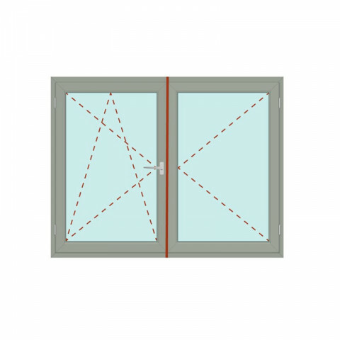 Kunststoff Fenster | IDEAL 4000 | 2-flg. | Dreh-Kipp / Dreh | mit Stulp