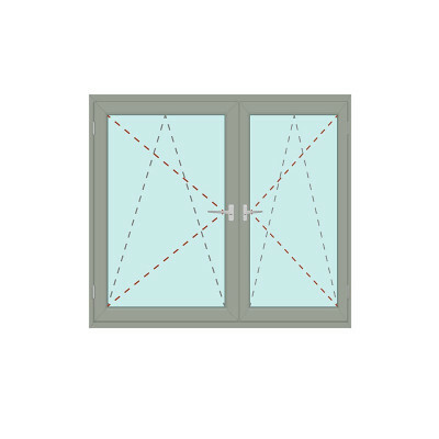 Kunststoff Fenster | System 70/3S | 2-flg. | Dreh/Kipp | asymmetrisch rechts