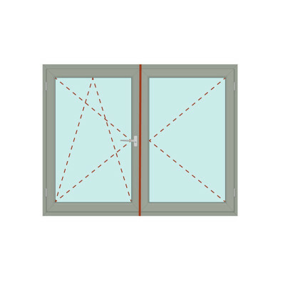 Kunststoff Fenster | System 70/3S | 2-flg. | Dreh-Kipp / Dreh | mit Stulp