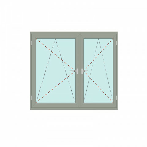 Kunststoff Fenster | System 76/3S | 2-flg. | Dreh/Kipp | asymmetrisch rechts
