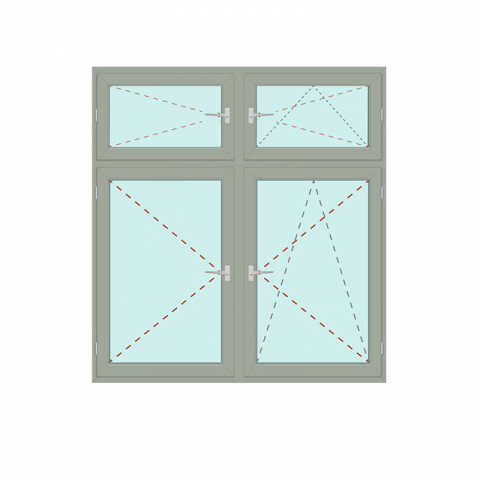 Senkrechtes Fenster Dreh + Dreh/Kipp + Dreh + Dreh/Kipp - IDEAL 4000