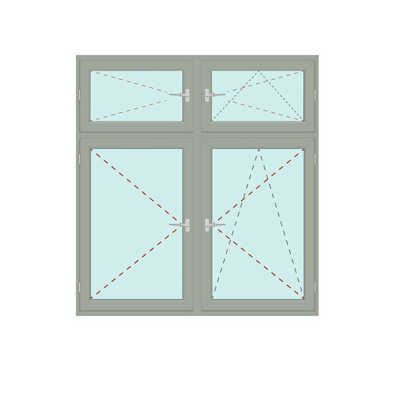 Produktbilder Senkrechtes Fenster Dreh + Dreh/Kipp + Dreh + Dreh/Kipp - IDEAL 5000