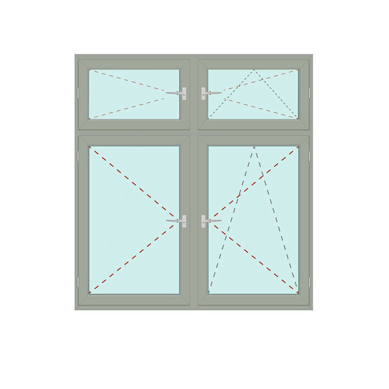 Senkrechtes Fenster Dreh + Dreh/Kipp + Dreh + Dreh/Kipp - bluEvolution 92 Bild 1