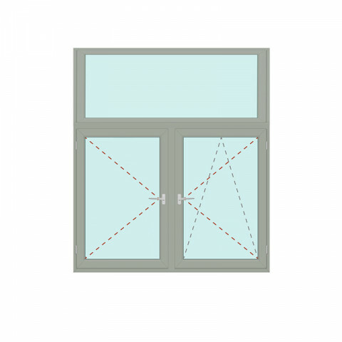 Senkrechtes Fenster Fix im Flügel + Dreh + Dreh/Kipp - IDEAL 5000