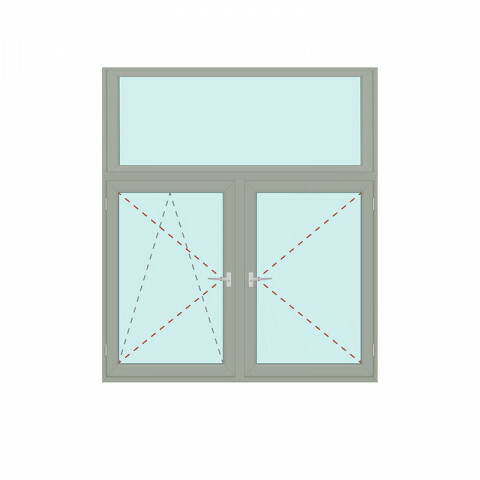 Senkrechtes Fenster Fix im Flügel + Dreh/Kipp + Dreh - IDEAL 8000