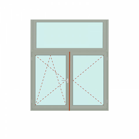 Senkrechtes Fenster Fix im Flügel + Stulp/links - IDEAL 4000