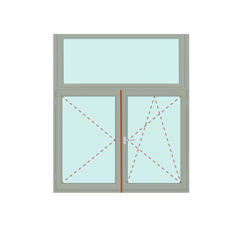 Senkrechtes Fenster Fix im Flügel + Stulp/rechts - IDEAL 4000
