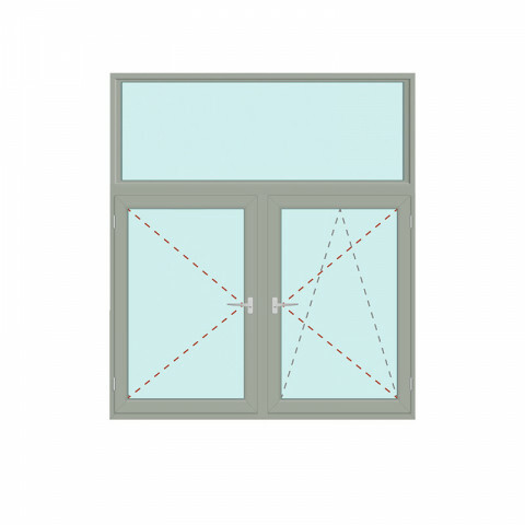 Senkrechtes Fenster Fix im Rahmen + Dreh + Dreh/Kipp - bluEvolution 82