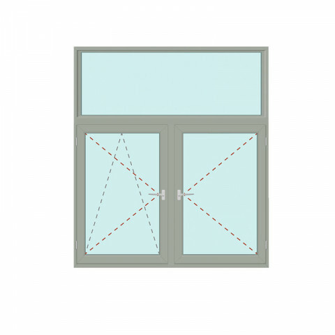 Senkrechtes Fenster Fix im Rahmen + Dreh/Kipp + Dreh - S 8000