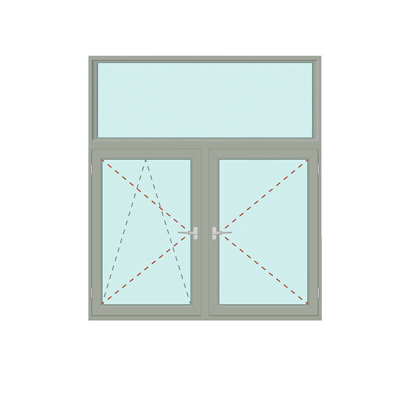Senkrechtes Fenster Fix im Rahmen + Dreh/Kipp + Dreh - bluEvolution 82 Bild 1