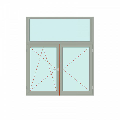 Senkrechtes Fenster Fix im Rahmen + Stulp/links - Energeto 8000