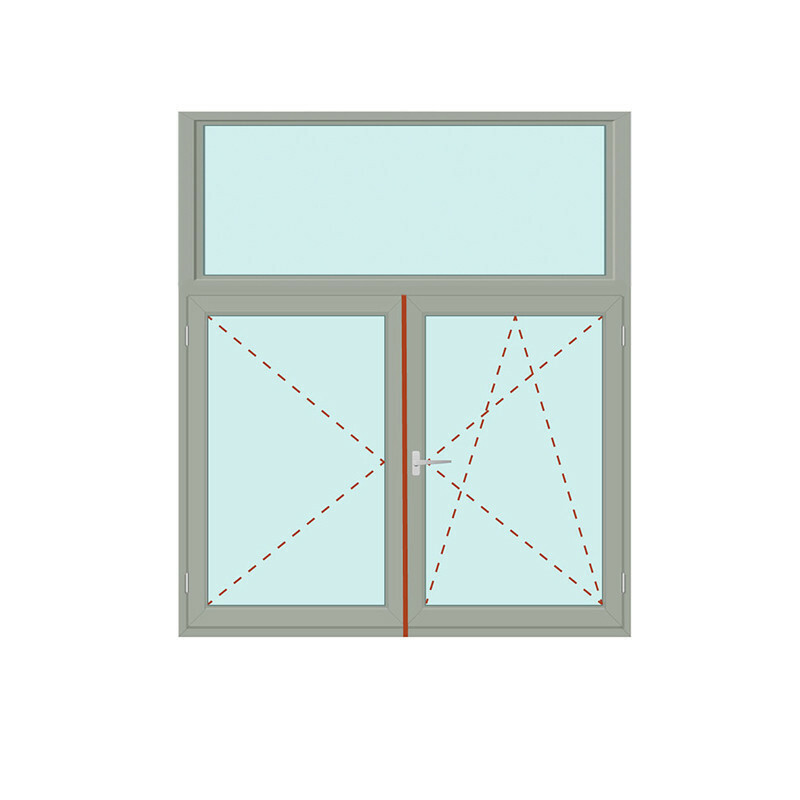 Produktbilder Senkrechtes Fenster Fix im Rahmen + Stulp/rechts - Energeto 8000