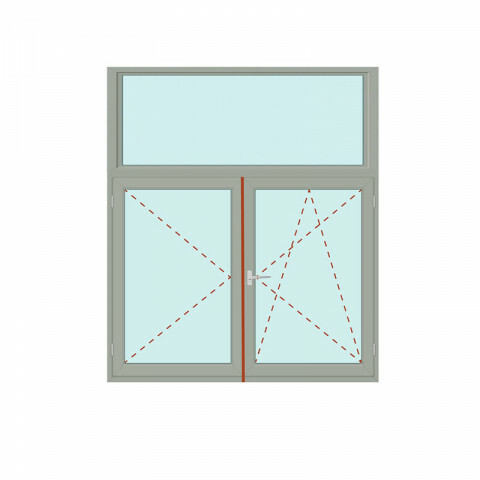 Senkrechtes Fenster Fix im Rahmen + Stulp/rechts - Energeto 8000