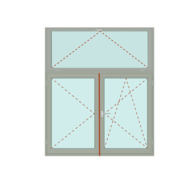 Produktbilder Senkrechtes Fenster Kipp mit Stulp + Dreh + Dreh/Kipp - IDEAL 4000