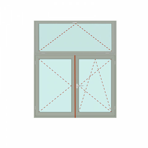Senkrechtes Fenster Kipp mit Stulp + Dreh + Dreh/Kipp - IDEAL 4000