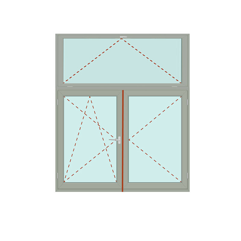 Produktbilder Senkrechtes Fenster Kipp mit Stulp + Dreh/Kipp + Dreh - Energeto 8000
