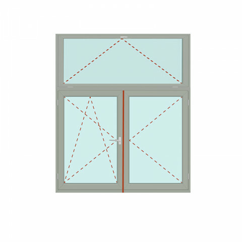 Senkrechtes Fenster Kipp mit Stulp + Dreh/Kipp + Dreh - IDEAL 4000