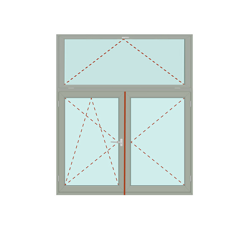 Senkrechtes Fenster Kipp mit Stulp + Dreh/Kipp + Dreh - IDEAL 5000 Bild 1