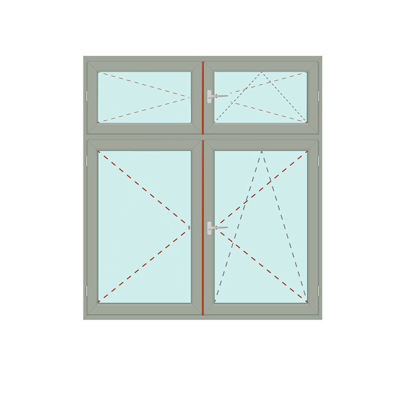 Senkrechtes Fenster mit Stulp + Dreh + Dreh/Kipp - IDEAL 4000 Bild 1