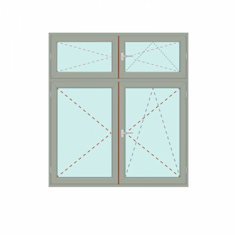 Senkrechtes Fenster mit Stulp + Dreh + Dreh/Kipp - IDEAL 4000