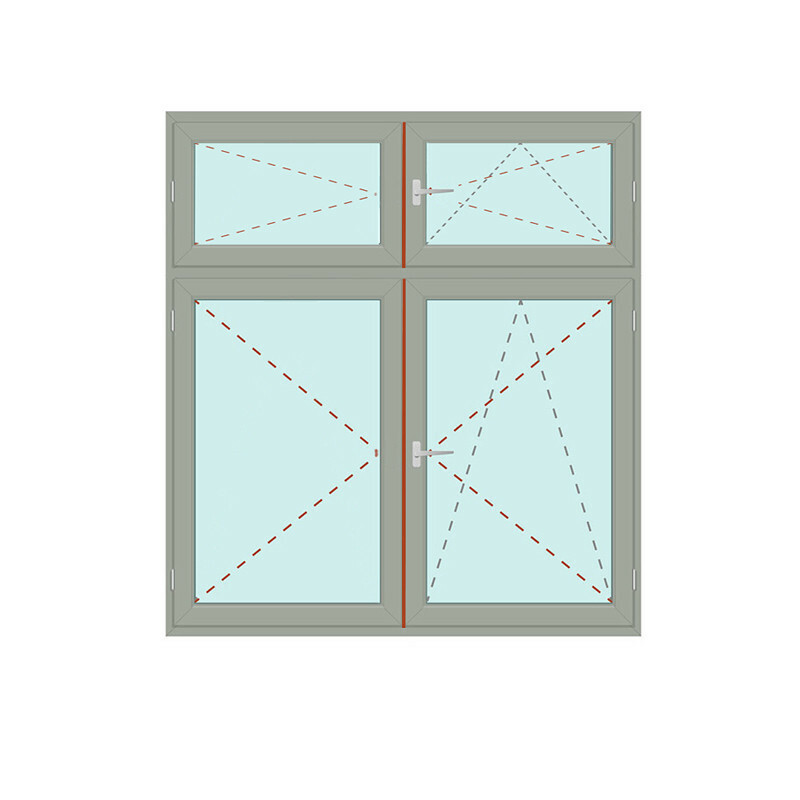 Senkrechtes Fenster mit Stulp + Dreh + Dreh/Kipp - bluEvolution 82 Bild 1