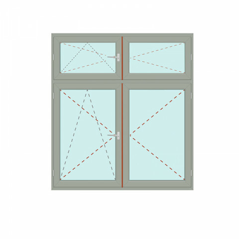 Senkrechtes Fenster mit Stulp + Dreh/Kipp + Dreh - Energeto 8000