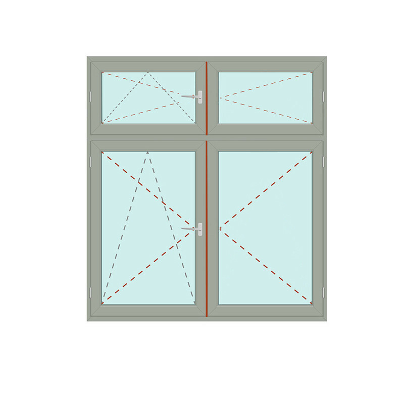 Senkrechtes Fenster mit Stulp + Dreh/Kipp + Dreh - IDEAL 4000 Bild 1
