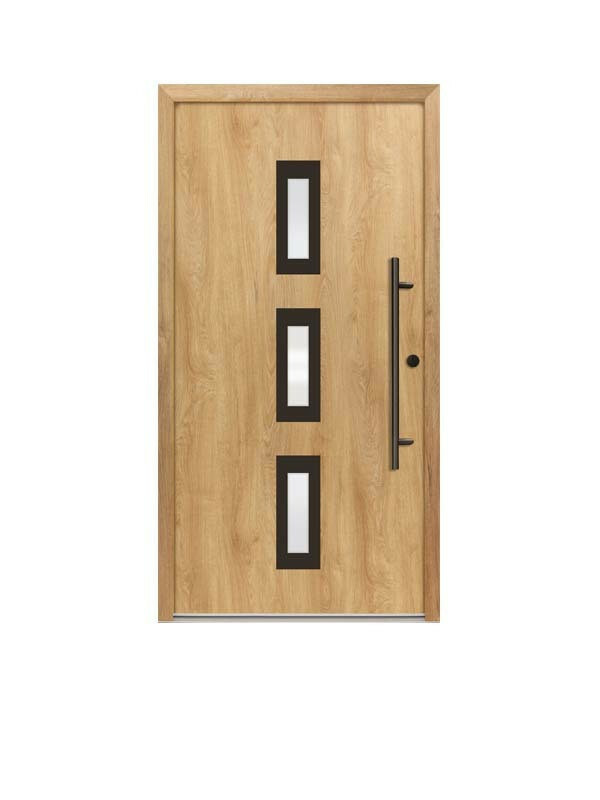 Splendoor Passivdoor Premium B02 Stahl-Aluminium Haustür | Energiesparmodell | Blackline Bild 1