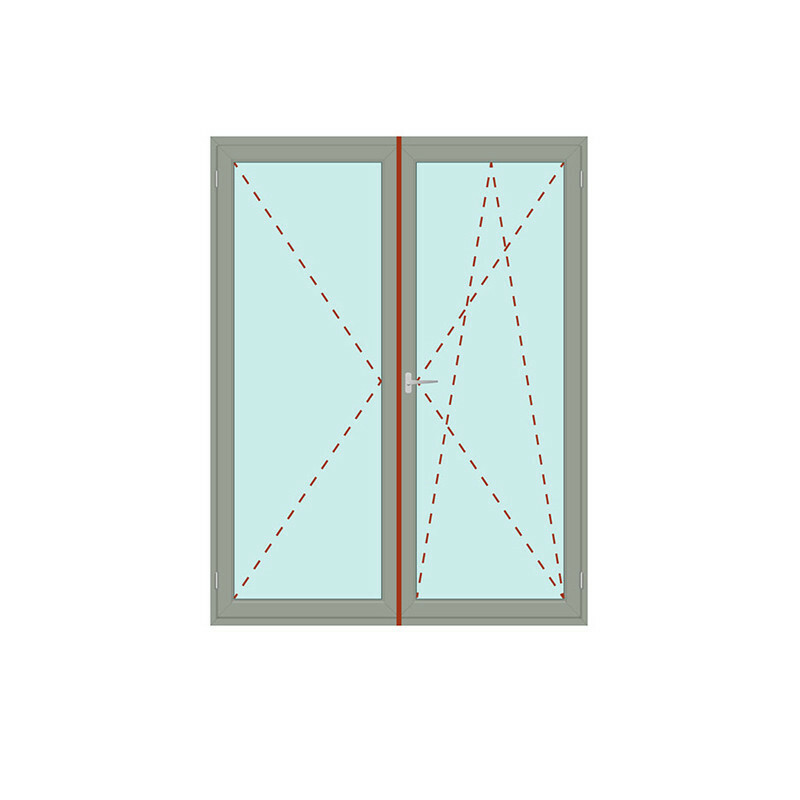 Produktbilder Zweiflügelige Balkontür mit Stulp Dreh + Dreh/Kipp - IDEAL 5000