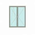 Zweiflügelige Balkontür mit festem Pfosten Dreh/Kipp + Dreh - Energeto 8000 Bild 1
