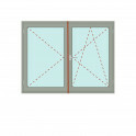 Zweiflügeliges Fenster mit Stulp Dreh + Dreh/Kipp - IDEAL 4000 Bild 1