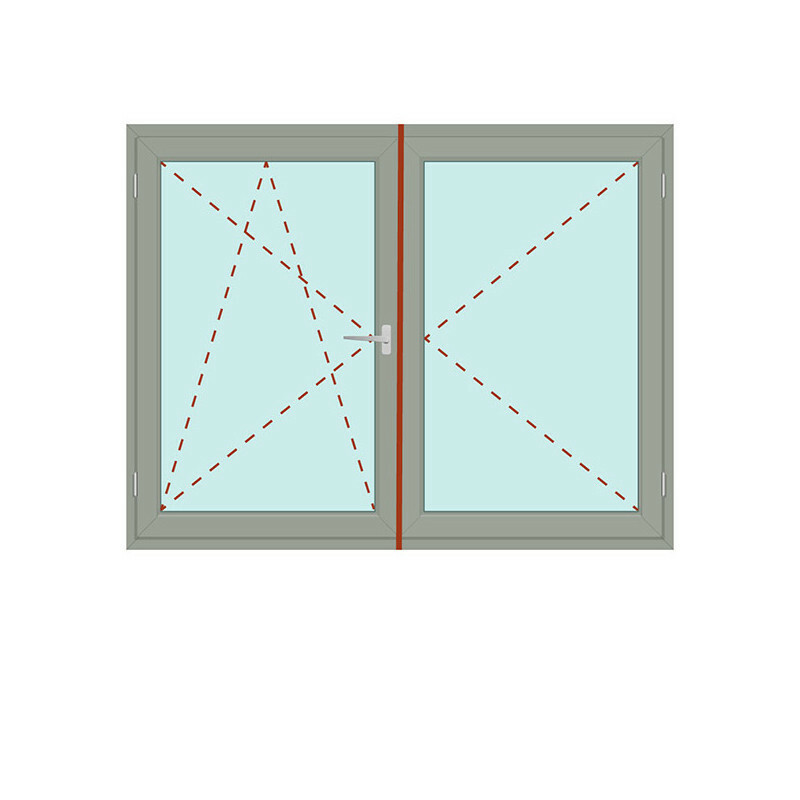 Zweiflügeliges Fenster mit Stulp Dreh/Kipp + Dreh - IDEAL 4000 Bild 1