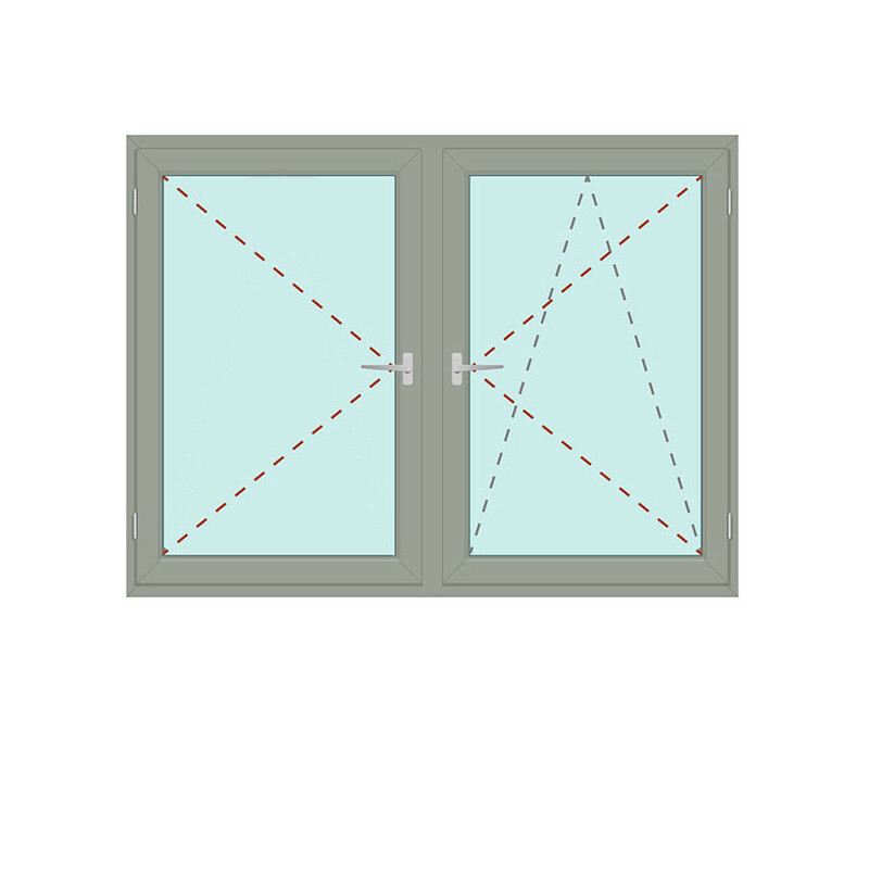 Produktbilder Zweiflügeliges Fenster mit festem Pfosten Dreh + Dreh/Kipp - IDEAL 4000